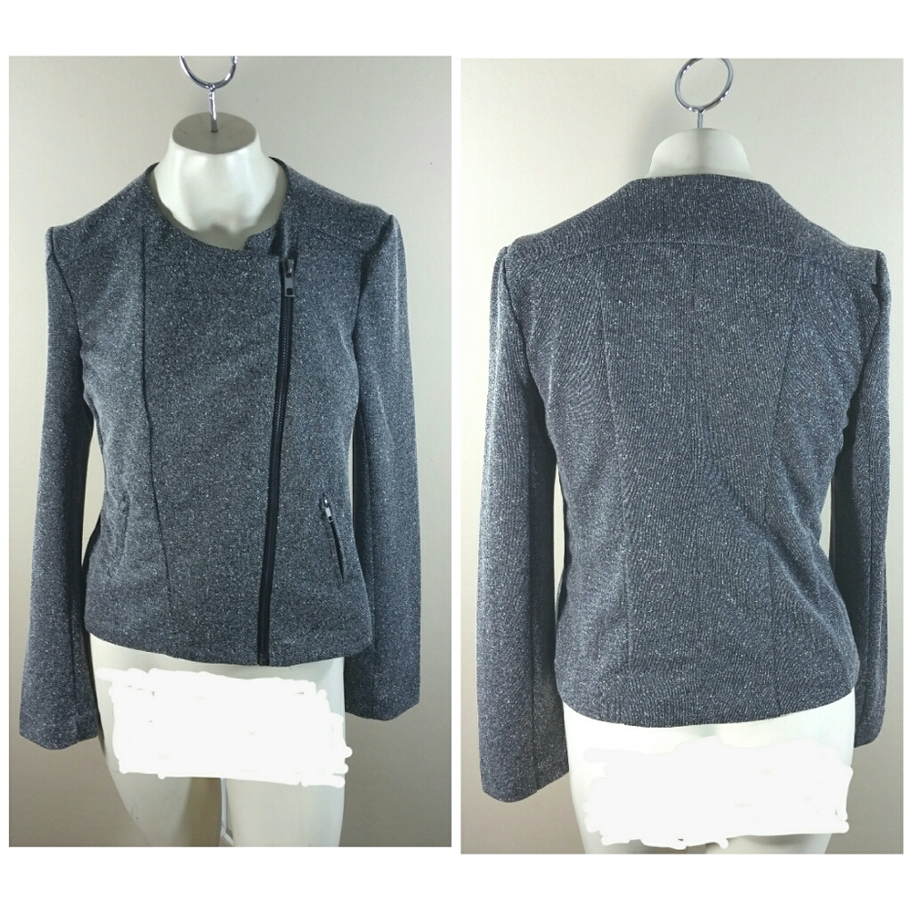 Catherine Malandrino Runway Style Gray Moto Jacket